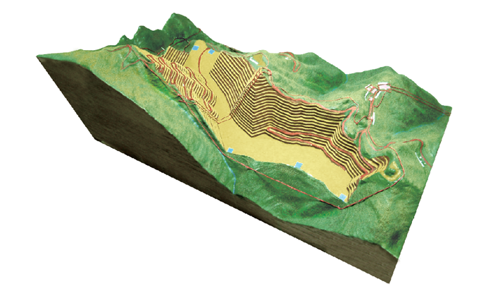 大理石礦場聯合開採採掘後地形模型